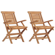 Sedie da Giardino Pieghevoli 2 pz | Sedie da Esterno 56x63x90cm Legno Massello Teak
