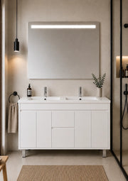 Mobile bagno con lavabo ORIGENBATH ISQUIA senza specchio 120x45 cm doppio lavabo bianco