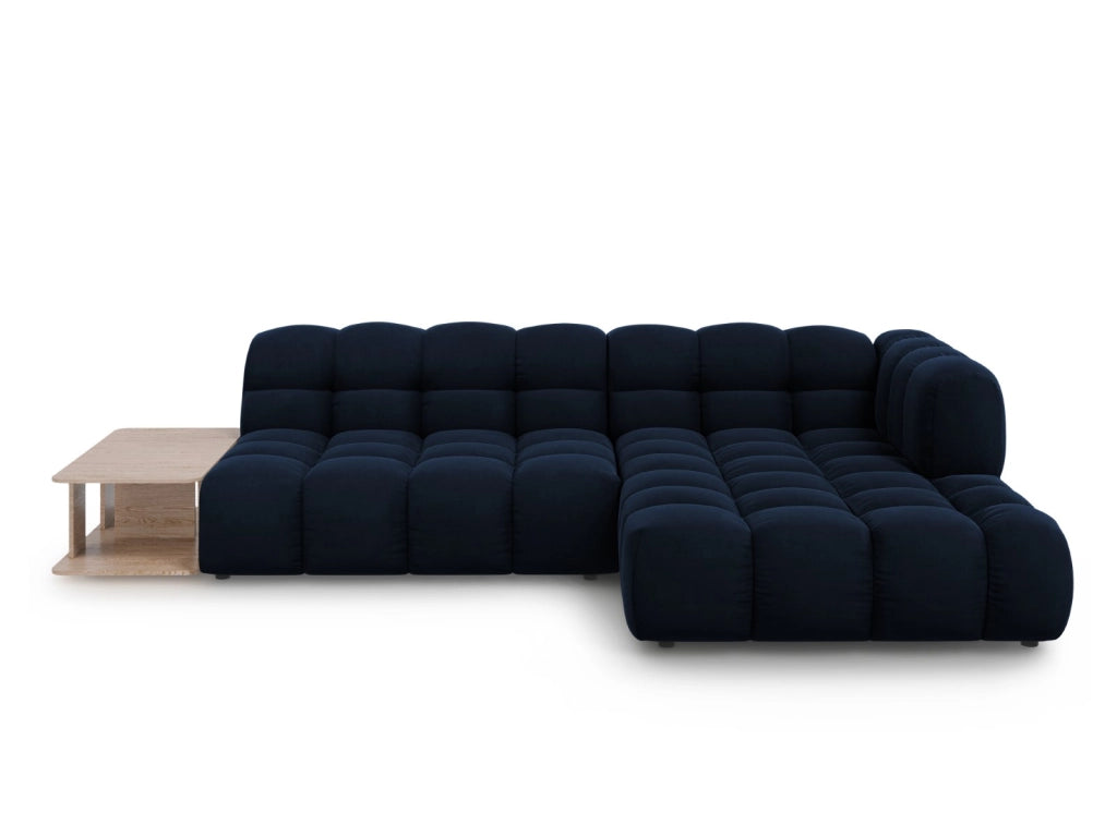 Cosmopolitan Design - Divano angolare modulare destro "Sky" 4 posti in velluto blu reale 