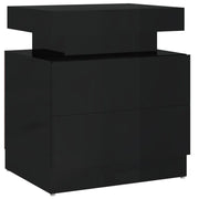 Comodino | Armadio da Notte | Mobiletto da notte Nero Lucido 45x35x52 cm in Legno Multistrato