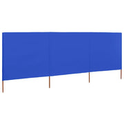 Paravento a 3 Pannelli in Tessuto 400x120 cm Azzurro CFW8063137