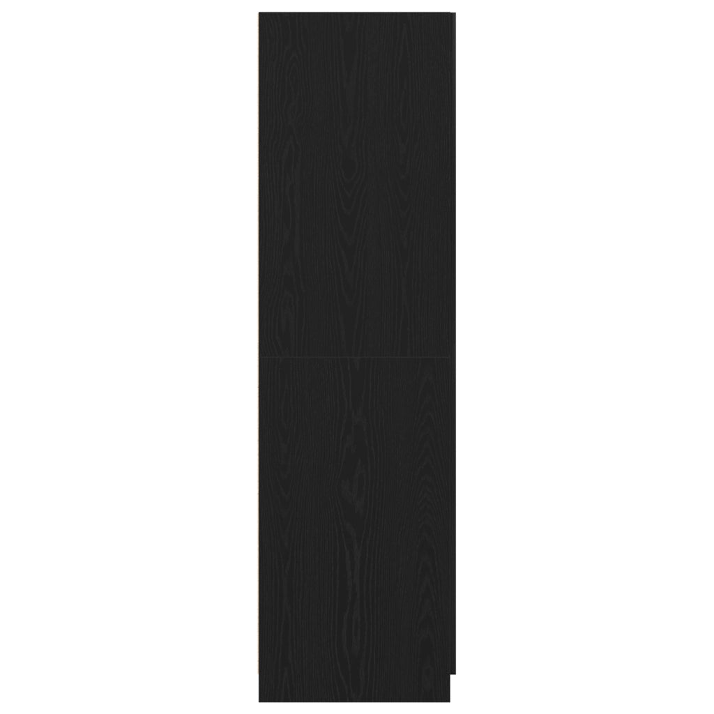 Armadio  Nero Rovere 80x52x180 cm in Legno Ingegnerizzato