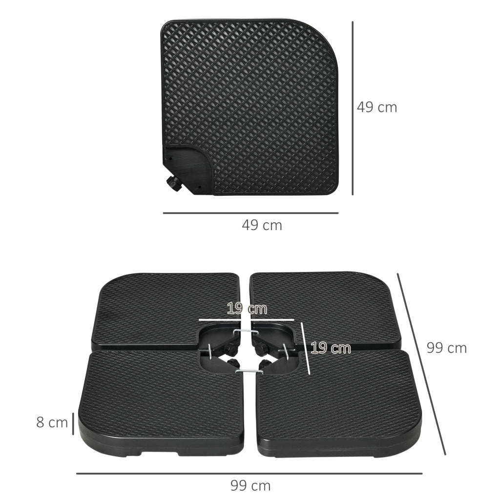 Supporto per Parasol 4 Pezzi ¨C zephmum ¨C Nero 59 kg