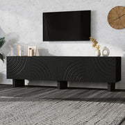 Mobile TV ¨C MINIMAL ¨C Nero, Truciolato, 180x40x55, 4 Ante, Soggiorno