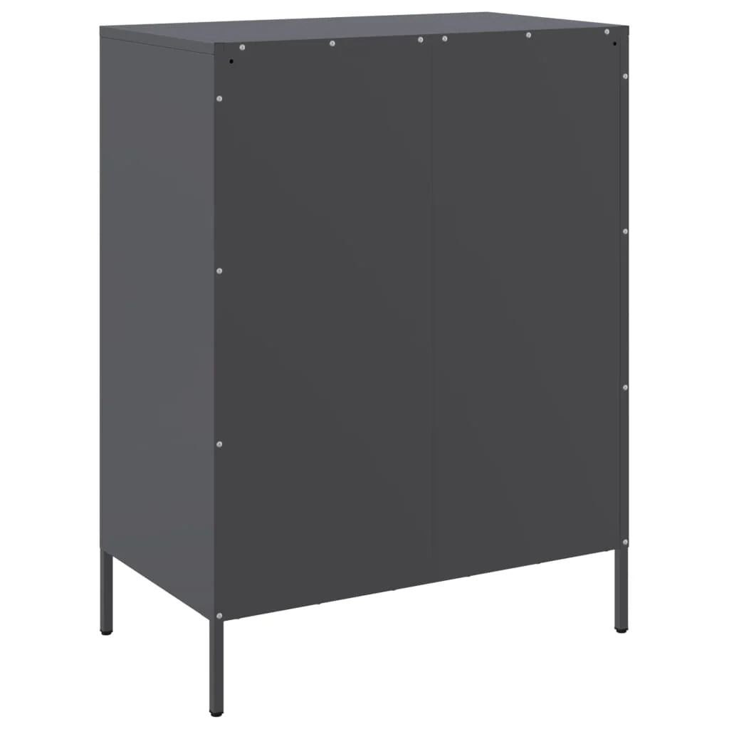Buffet credenza cassettiera armadio mobile contenitore organizer per cucina soggiorno salotto 68 x 39 x 89 cm acciaio antracite 02_0029708
