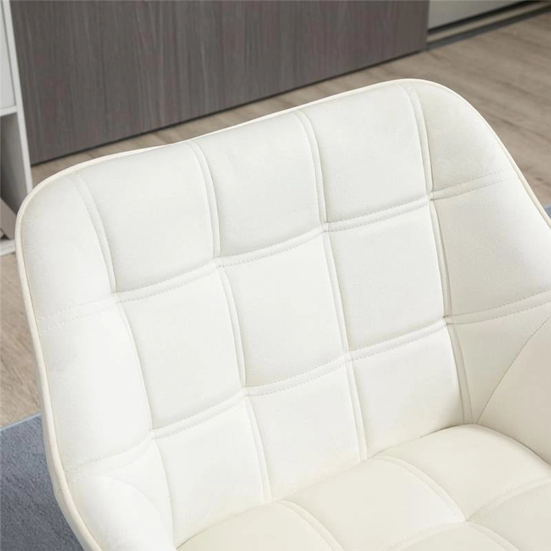 POLTRONA IN LEGNO ED EFFETTO VELLUTO 68.5 X 61 X 72.5 CM CREMA