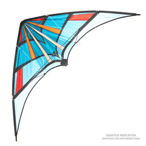 Aquilone Acrobatico STUNT KITE a forma di Deltaplano 160x60 cm Multicolore