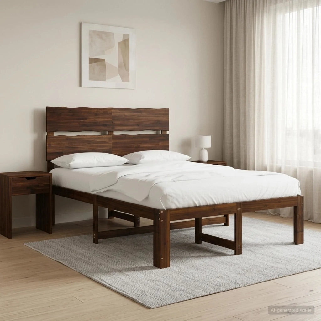 Letto matrimoniale con testiera ROSTOCK Marrone Scuro 3405482