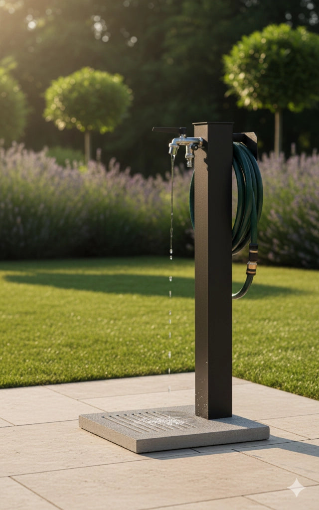 Fontana da Giardino con Rubinetto Base e Portagomma Belfer 42/QRRB Antracite