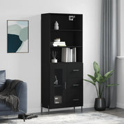Credenza Nera 69,5x34x180 cm in Legno Multistratocod mxl 101471