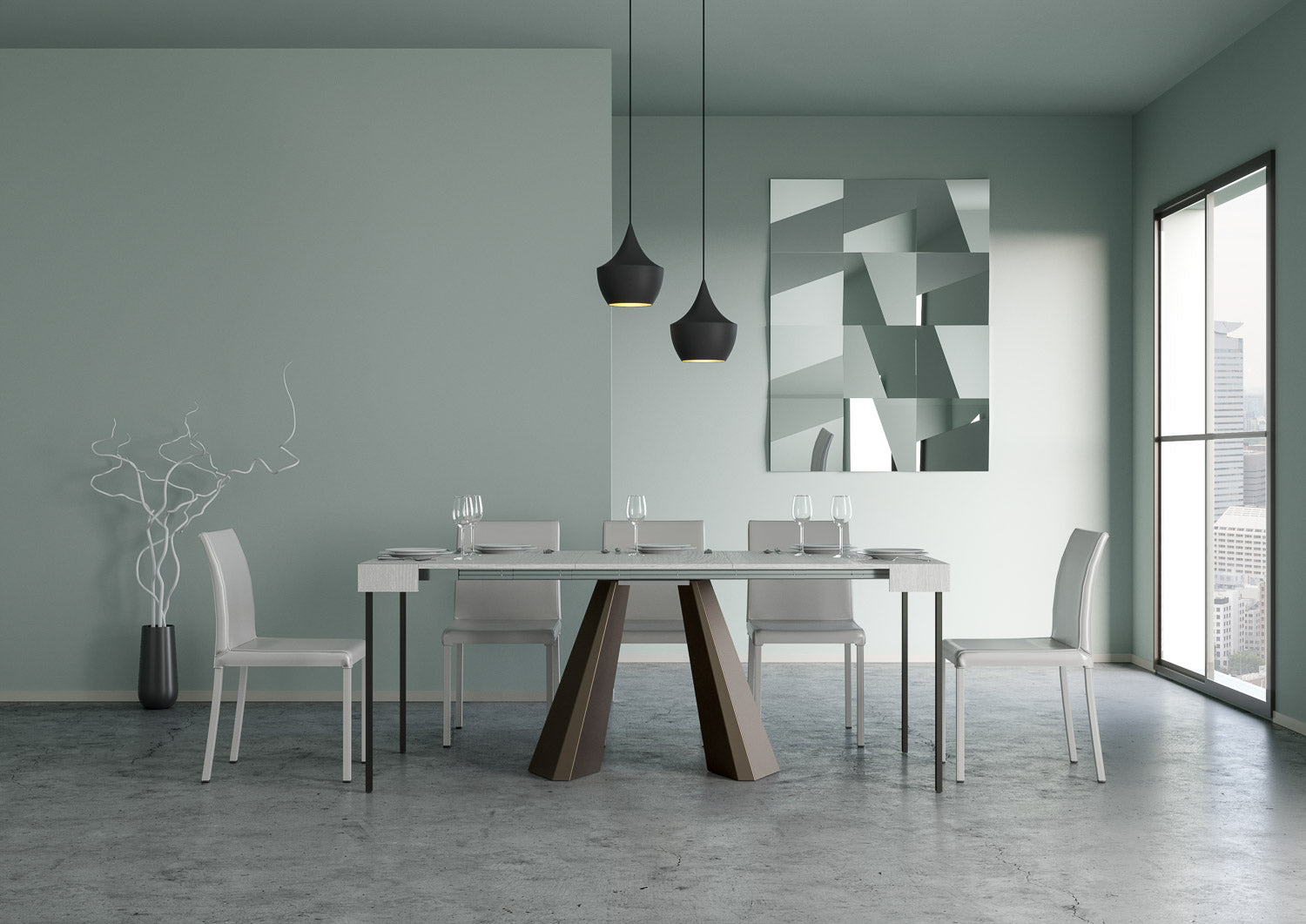 Consolle Allungabile in Legno e Ferro H77x40x90/300cm Diamante Bianco Frassino Orso Classica