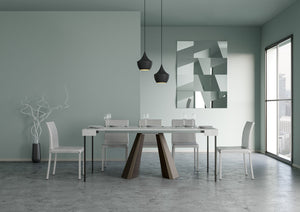 Consolle Allungabile in Legno e Ferro H77x40x90/300cm Diamante Bianco Frassino Orso Classica