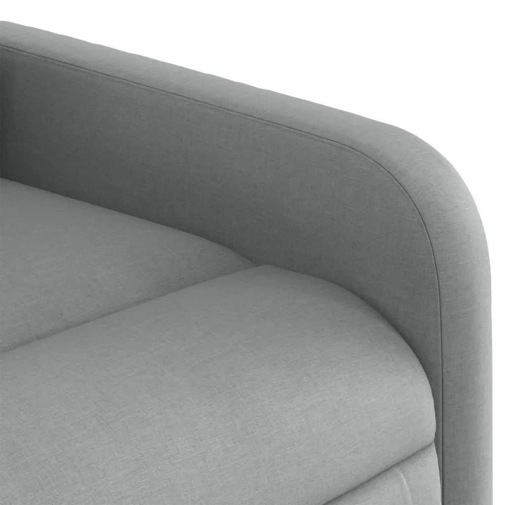 Poltrona | Sedia Relax Alzapersona Massaggi Reclinabile Grigio Chiaro Tessuto