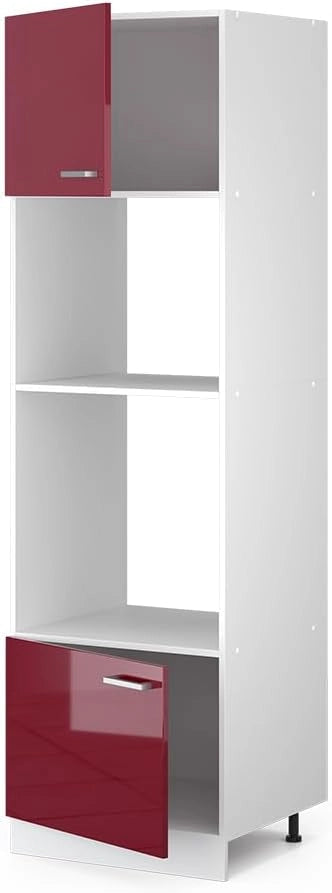 Mobile cucina microonde R-Line, Rosso lucido, 60 cm, per la libera combinazione all'interno di sistemi cucina modulari