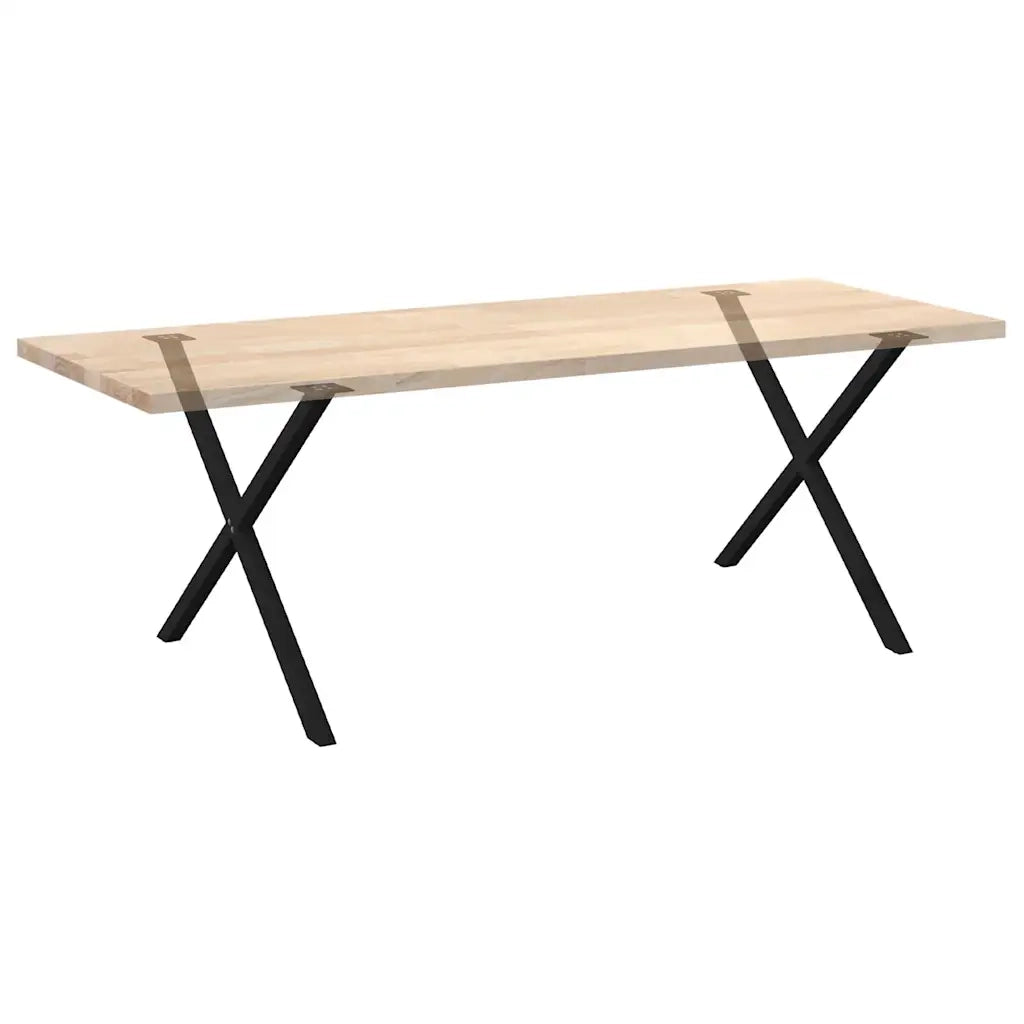 Gambe per tavolo da pranzo a forma di X 2 pz nere 90x(72-73) cm in acciaio 4012924