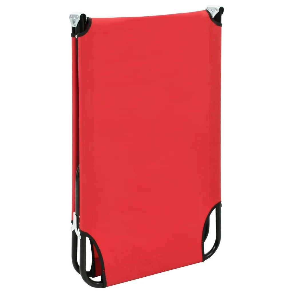 Lettino Prendisole Pieghevole Rosso in Acciaio 47756