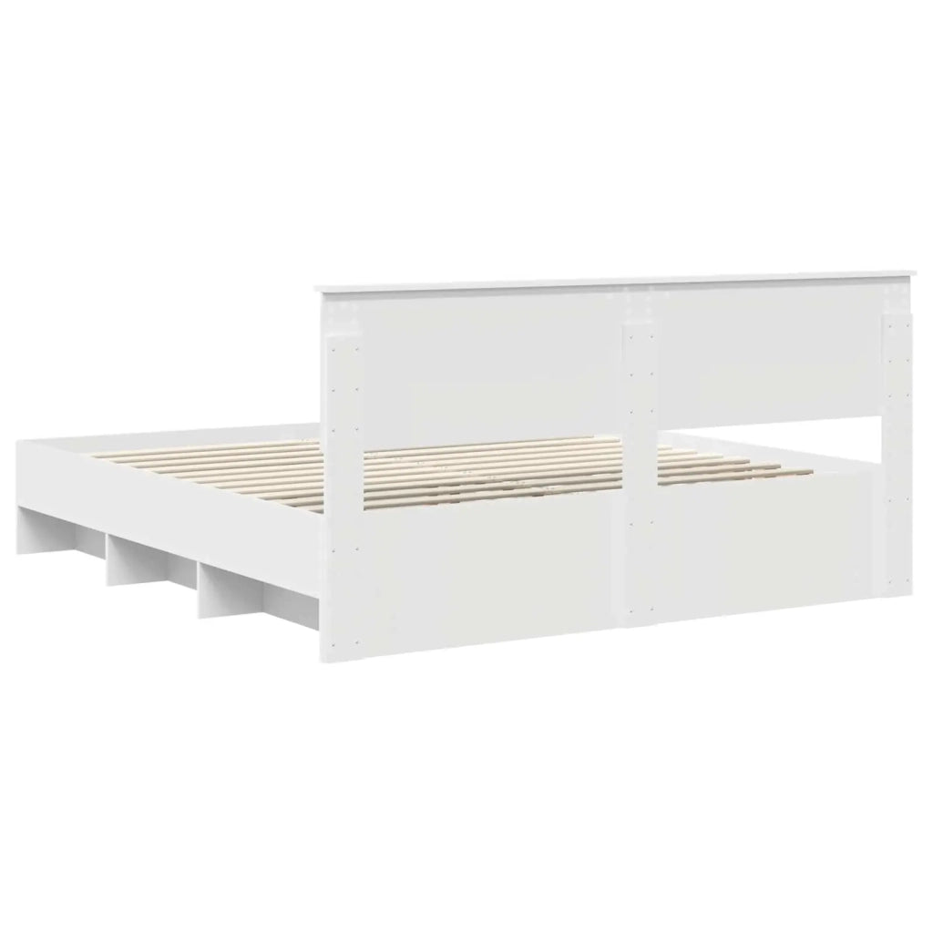 Struttura del letto-Giroletto-Rete del Letto Bianco 180 x 200 cm Legno multistrato 413011