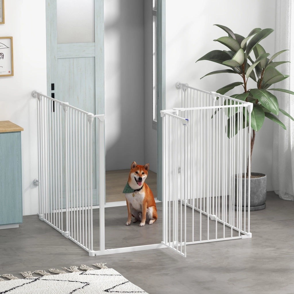 Cancellino per Cani Pieghevole ¨C Zephmum ¨C Bianco Acciaio 123x102x100 cm