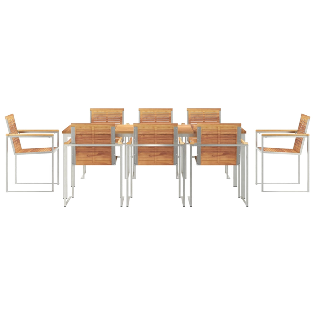 Set pranzo giardino  9 pezzi in legno massello di teak