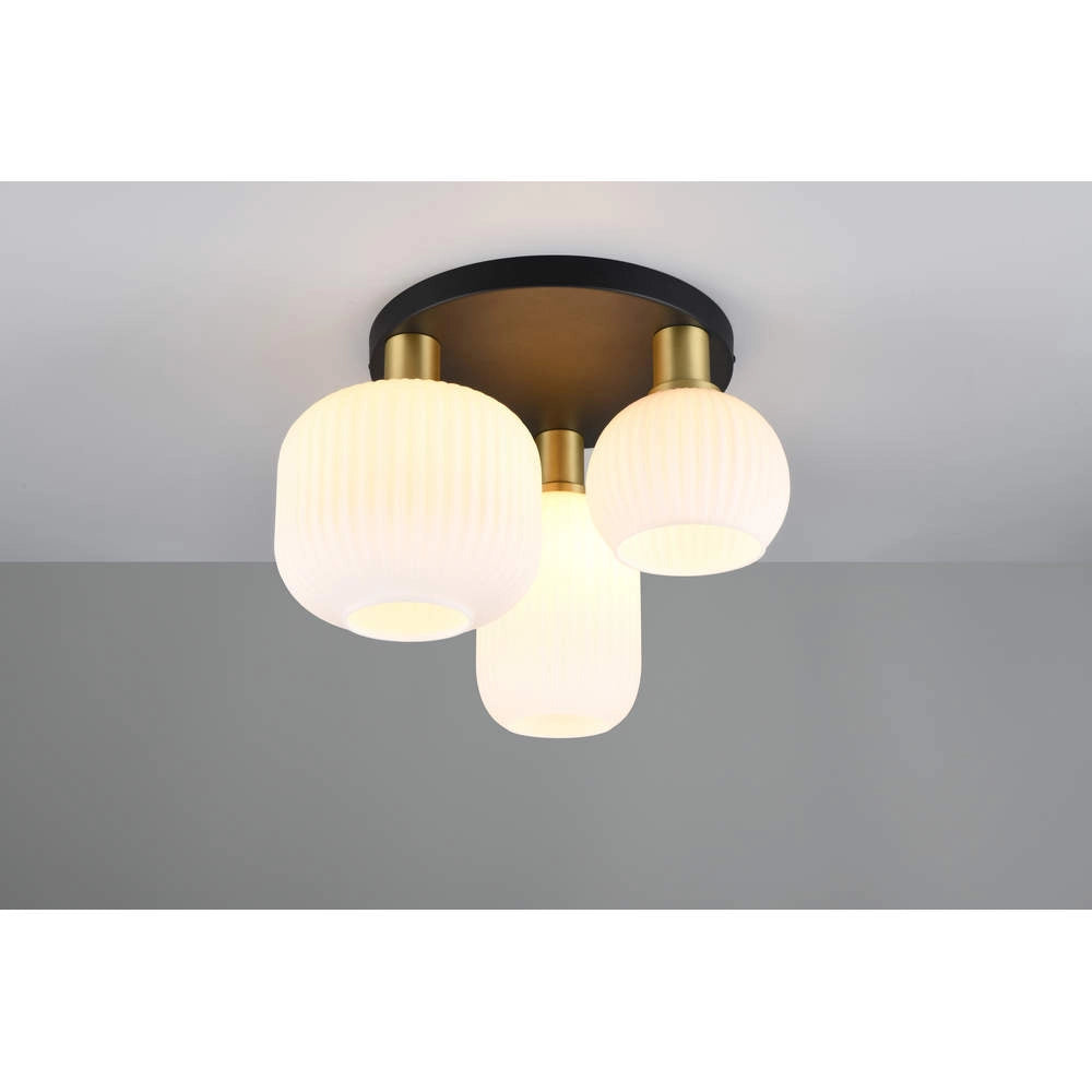 Diva Plafoniera a 3 Luci in Vetro Rigato GD Trio