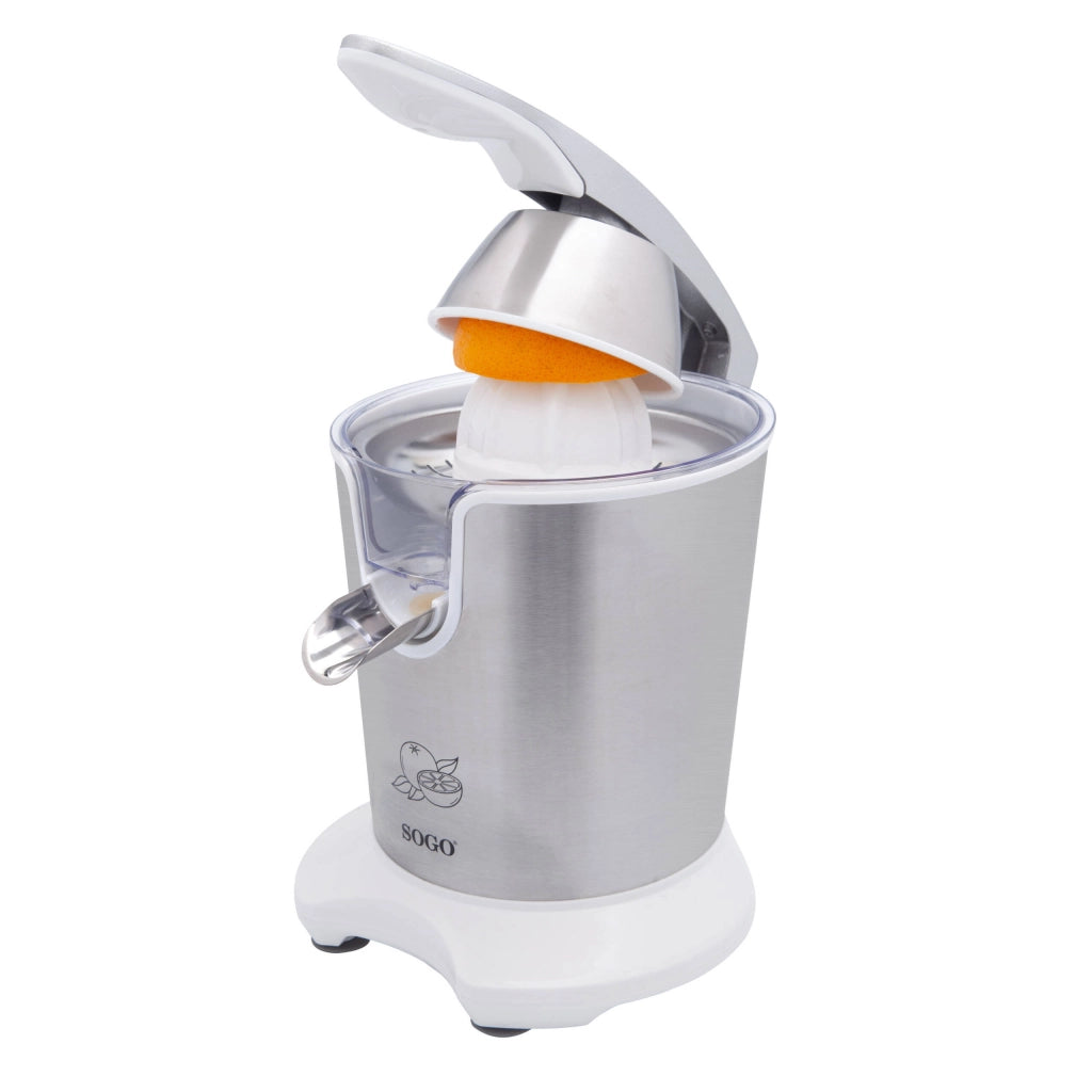 Spremiagrumi elettrico con leva pressione, 2 coni acciaio inox, capacità 550ml, funzione antigoccia 160W - SOGO