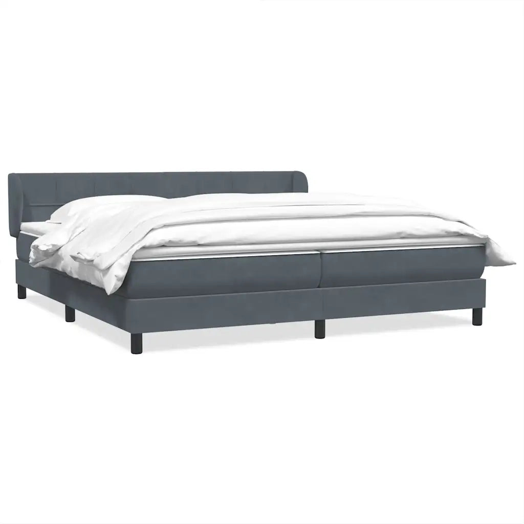 Giroletto a Molle con Materassi Grigio Scuro 180x220 cm Velluto 3317578