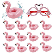 Contenitore per bicchieri gonfiabile - 12 uccelli - contenitore per bevande per piscina - decorazione per festa estiva - materiale plastico duraturo - disegno rosato