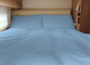 Completo Lenzuola Camper Roulotte 100% Cotone PERSONALIZZABILE Tinta Unita - Singolo - Azzurro