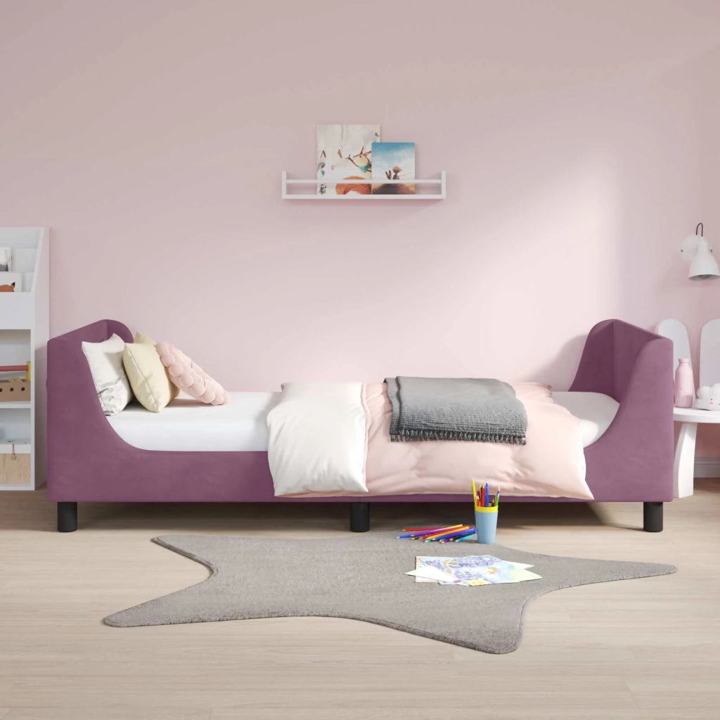 Struttura letto bambini con testata-Giroletto per bambini Viola 80 x 200 cm Velluto 798308