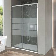 Box doccia nicchia 150 cm con porta scorrevole in vetro serigrafato Ted