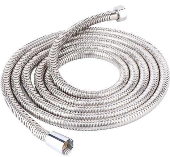 Serpentino da doccia 3 Metri - Acciaio inossidabile - Duraturo - Alta resistenza alla temperatura - Tubo interno in gomma - Nessuna fuga - Doccia a muro