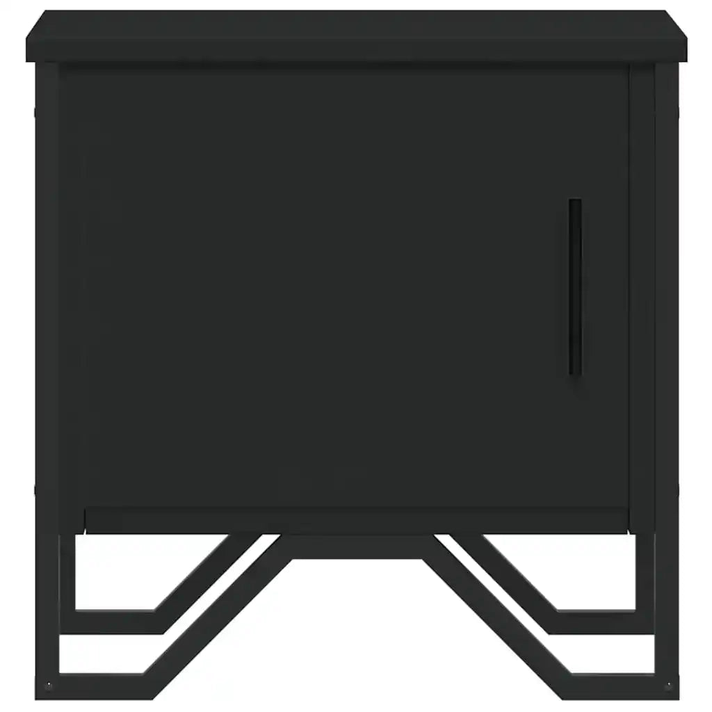 Set di 2 Comodini | Armadio da Notte | Mobiletto da notte Neri 40x30x40 cm in Legno Multistrato