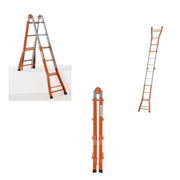 Trade Shop - Scala Scaletto Telescopico Super In Acciaio 5,20 Mt Gierre Multiuso 5+4 Gradini -