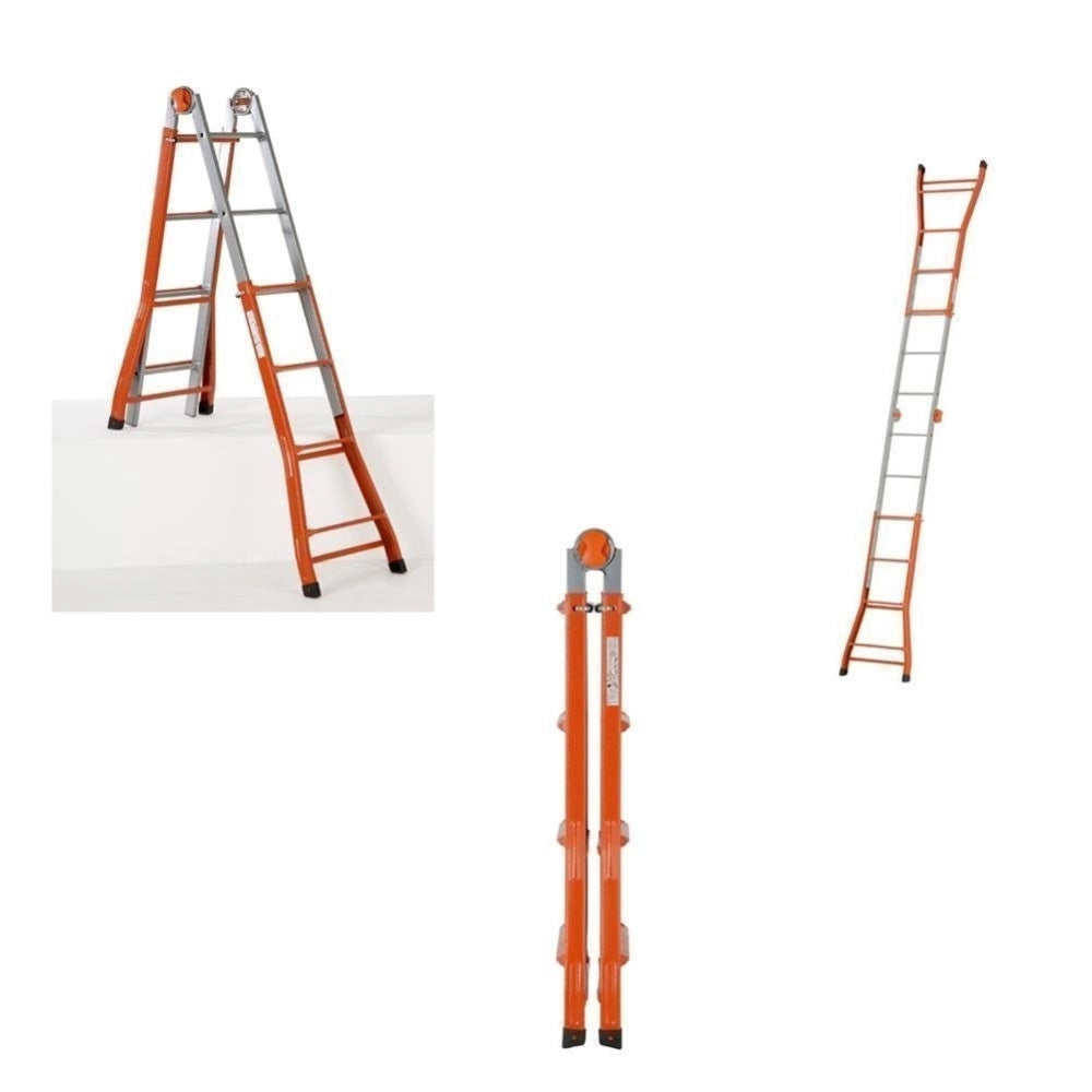 Trade Shop - Scala Scaletto Telescopico Super In Acciaio 5,20 Mt Gierre Multiuso 5+4 Gradini -