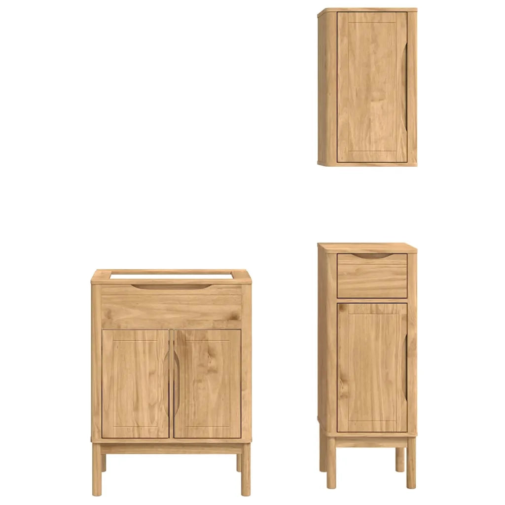 Set di mobili per il bagno con porta FLORO 3 pcs Marrone cerato 3385883