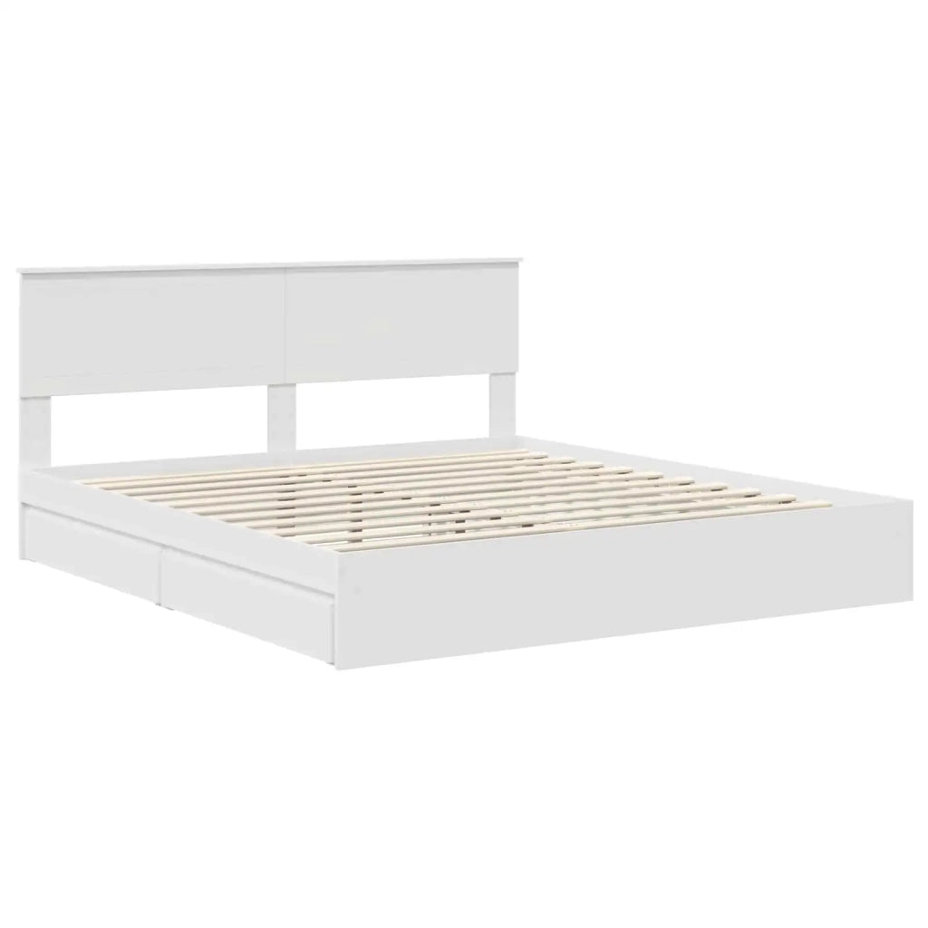Letto con Contenitore Bianco 180 x 200 cm Legno multistrato 3410770