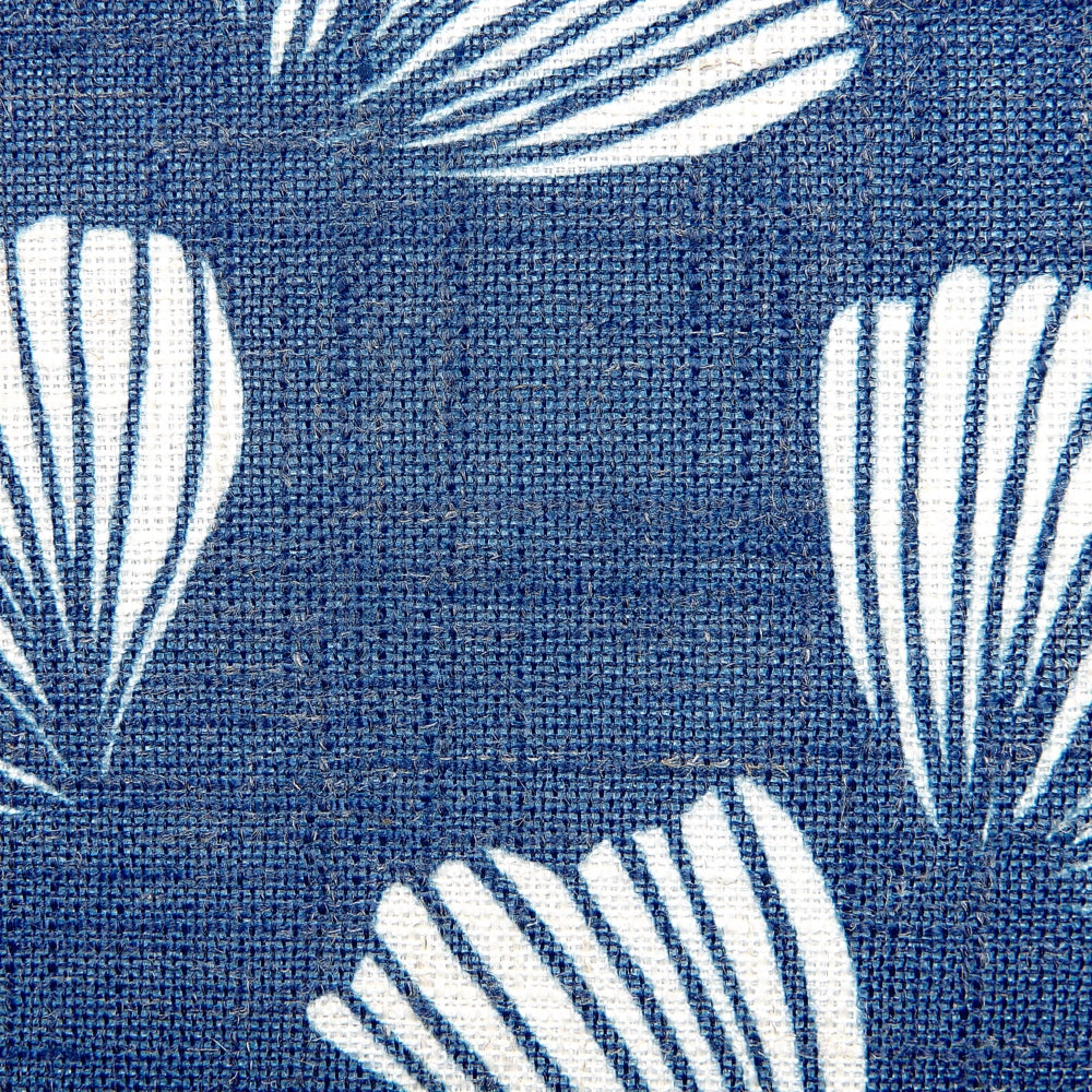 Set di 2 cuscini decorativi blu scuro poliestere 45 x 45 cm foglia stampa ginkgo biloba glamour pompon accessori decorativi