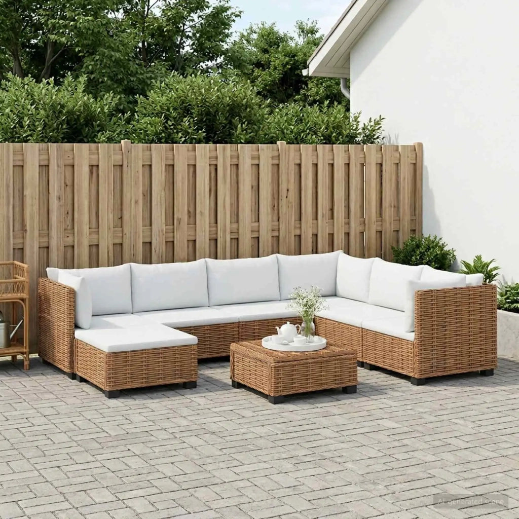 8 pz Set Lounge in Rattan con Cuscini GENDT Rattan naturale 3429862
