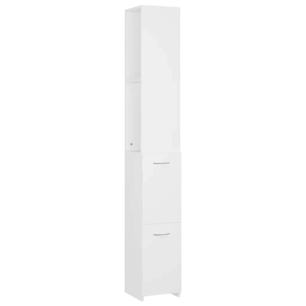 Armadietto da Bagno Bianco 25x26,5x170 cm in Legno Multistrato 808431