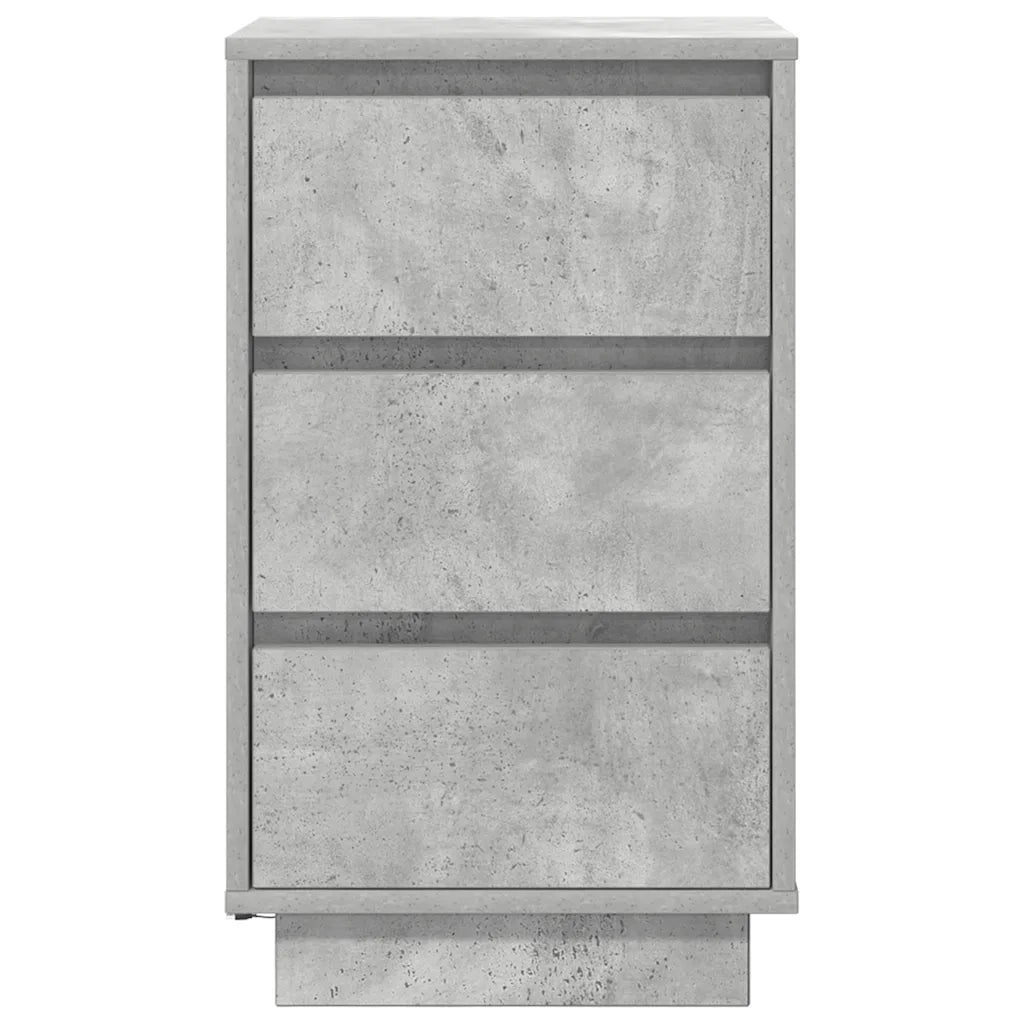 Comodino con Luci LED Grigio Cemento 38x34x65 cm