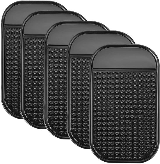 Materassini Antislip per cruscotto, 5-pack, mattoncini autoadesivi, gommapiuma siliconica lavabile per l'abitacolo, per il contenimento del telefono cellulare, chiavi, occhiali da sole e monete (14 cm x 8 cm)