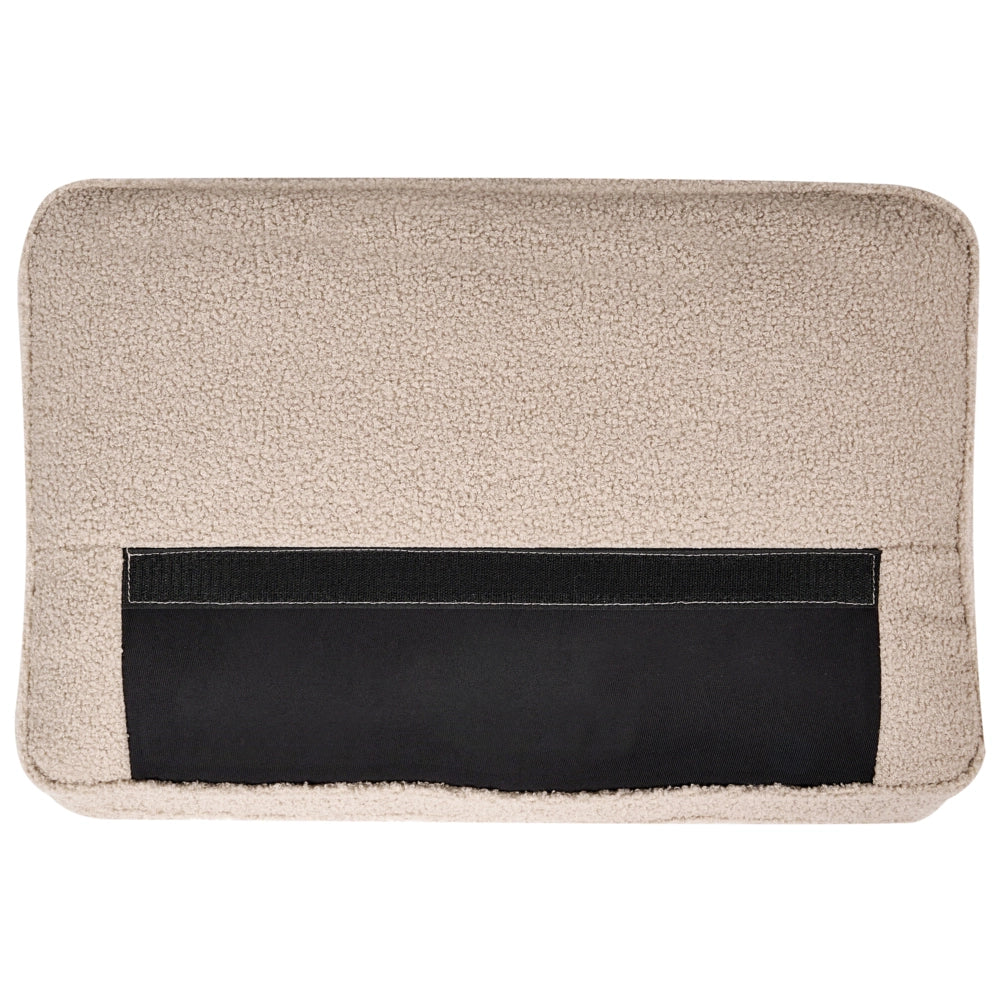 Divano a 2 Posti Beige in Bouclé con Gambe in Legno di Rovere Divanetto in Stile Tradizionale per Soggiorno