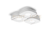 SARDIS Lampada da soffitto 3 luci attacco GX53 in gesso bianco con rifinitura Bronzo satinato