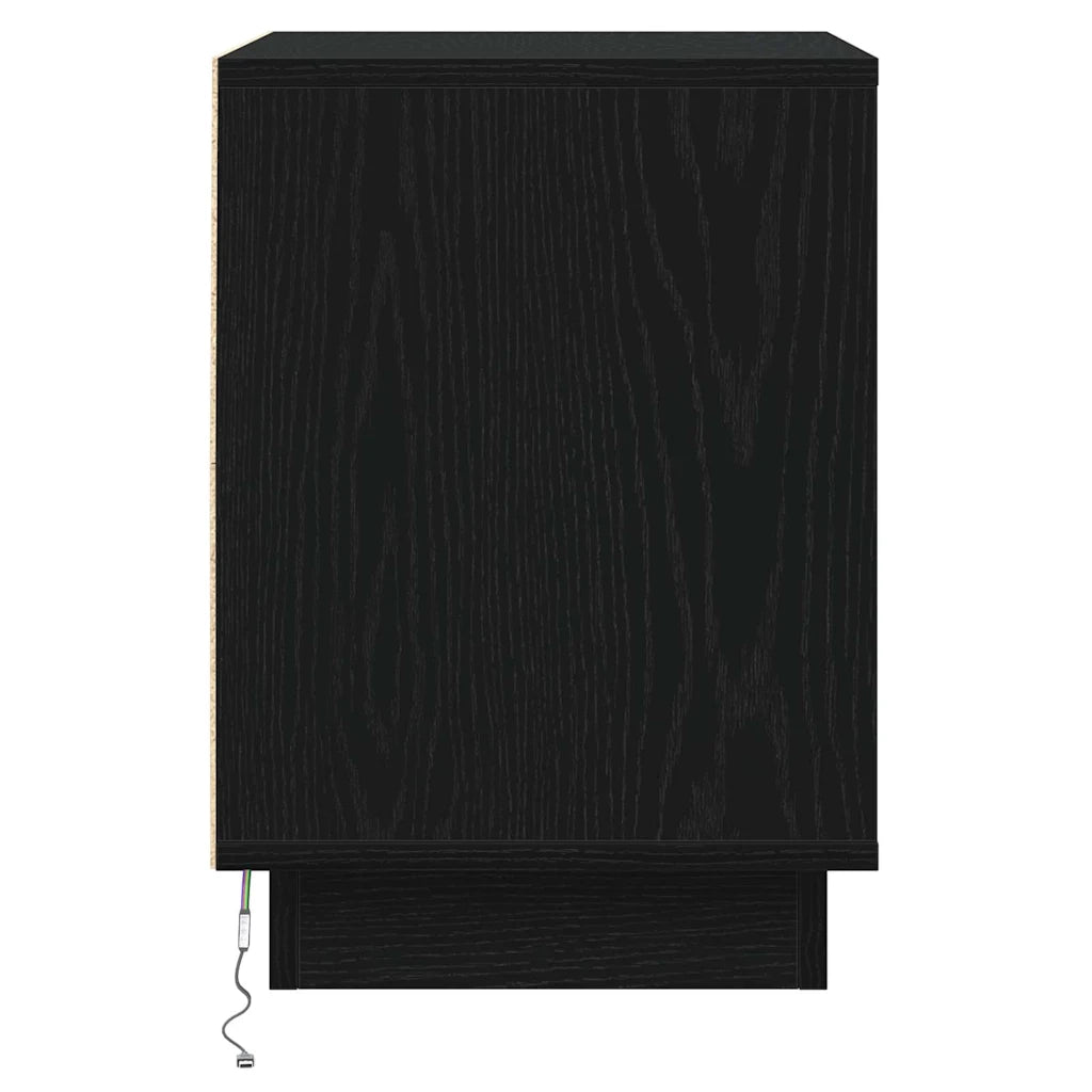 Armadio da Notte 2 pcs Rovere Nero 39 x 34,5 x 50 cm 869613