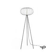 Mizar Lampada da terra LED 5W 3000K, paralume in acciaio nero lucido e struttura in metallo opaco, design moderno - Mizar Serie