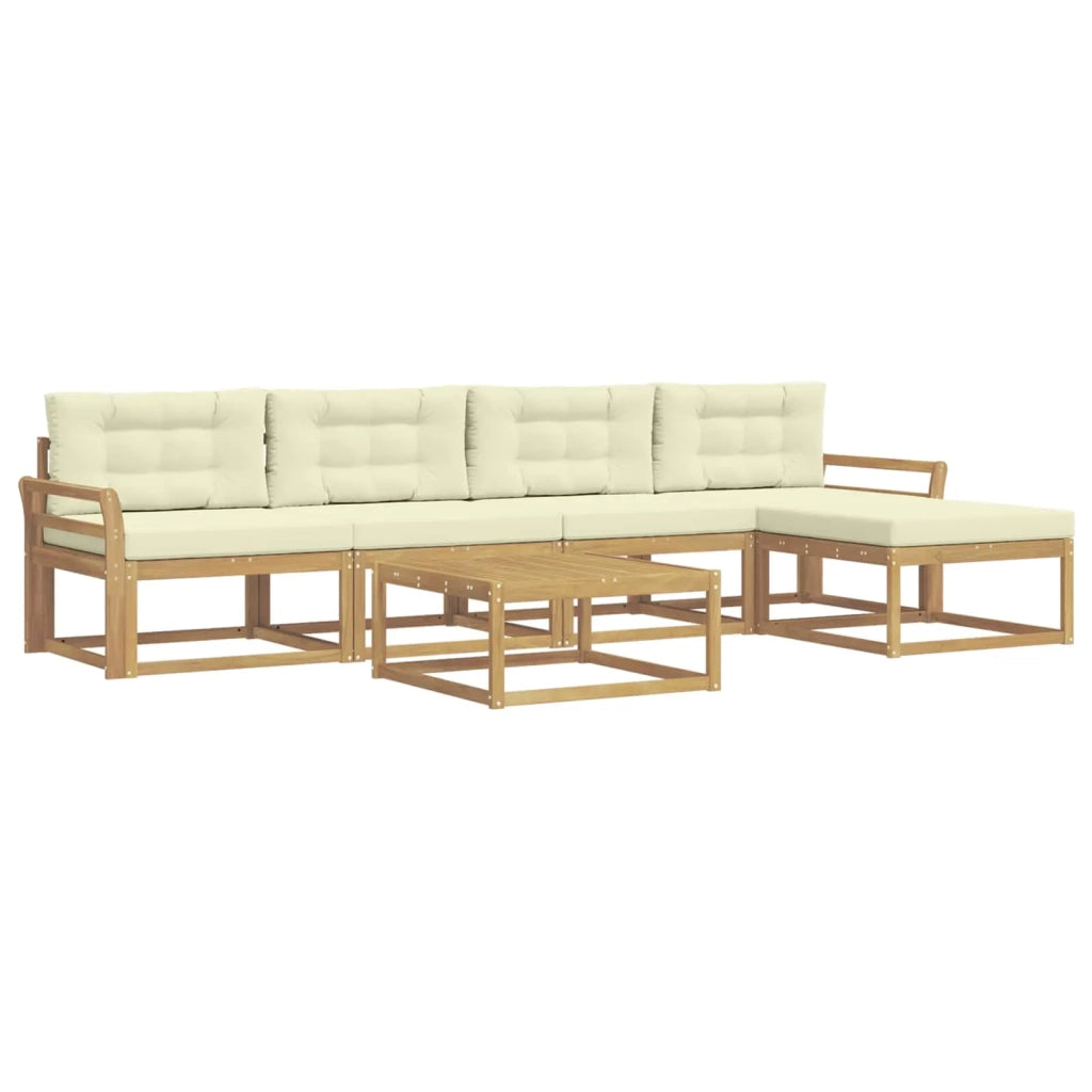 Set di divani da esterno 6 pcs Bianco e Crema 79 x 79 x 37 cm 3386339