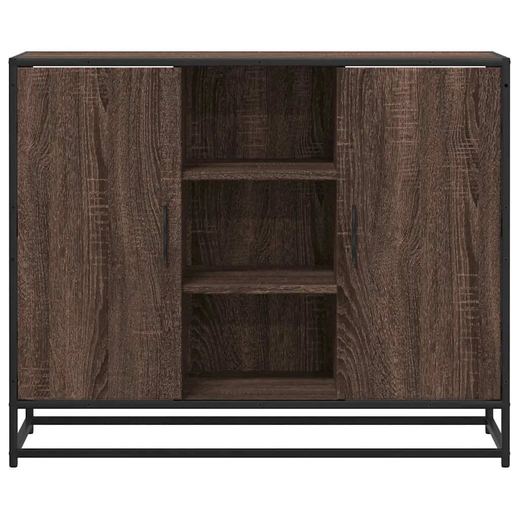 Credenza Rovere Marrone 92x35x76 cm in Legno Multistrato 849018