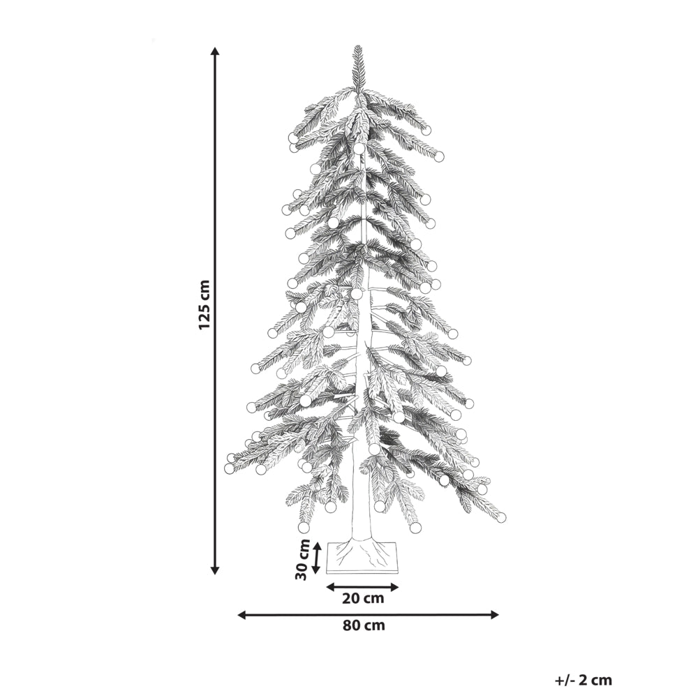 Albero di Natale artificiale con luci LED 125 cm per esterni e interni stile moderno