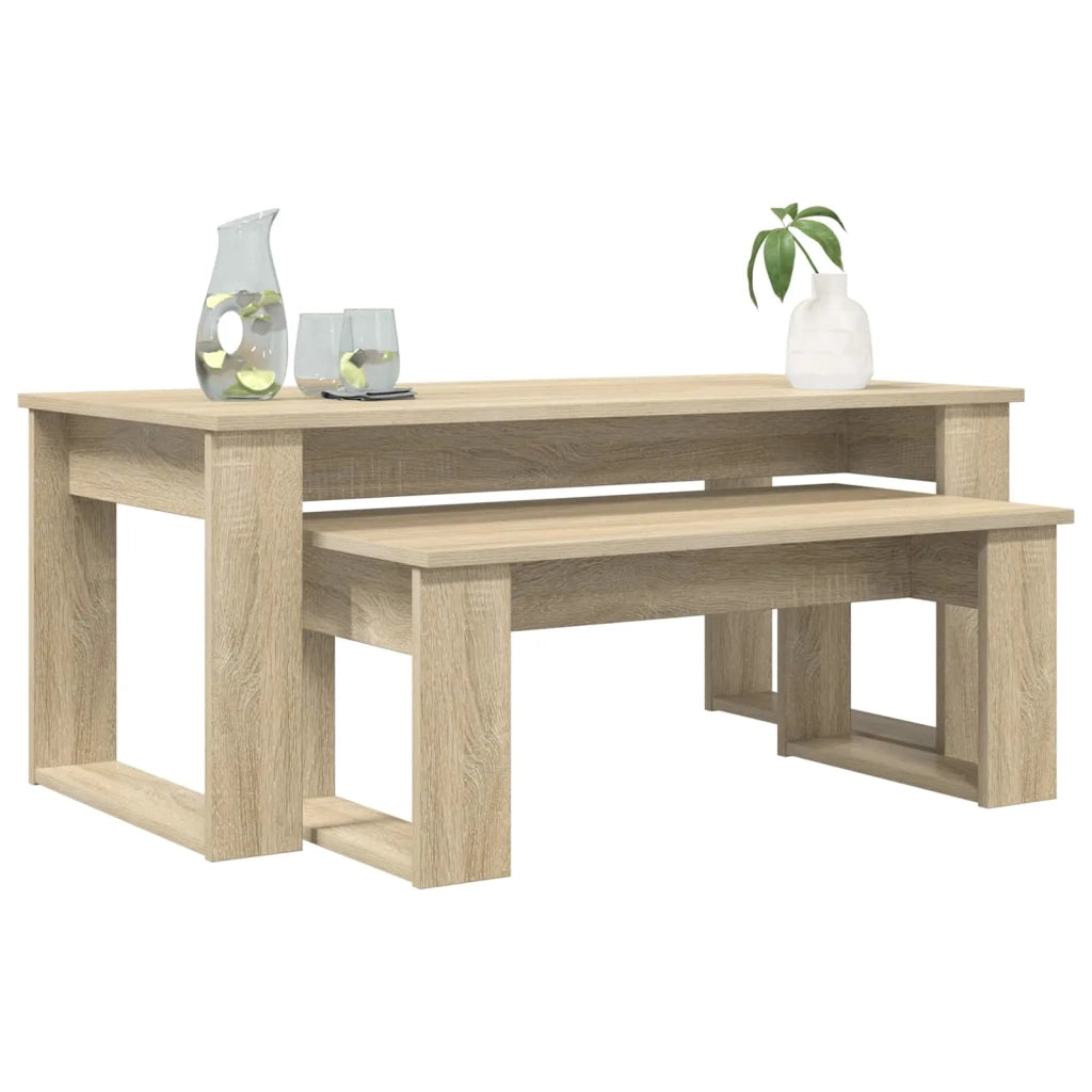 Set di Tavolini da Caffè 2 pcs Rovere Sonoma Legno multistrato 8000134