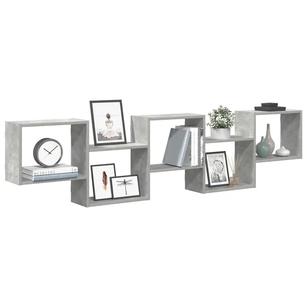 vidaXL Mensola a Cubo da Parete 5 Scomparti Truciolato Grigio Cemento